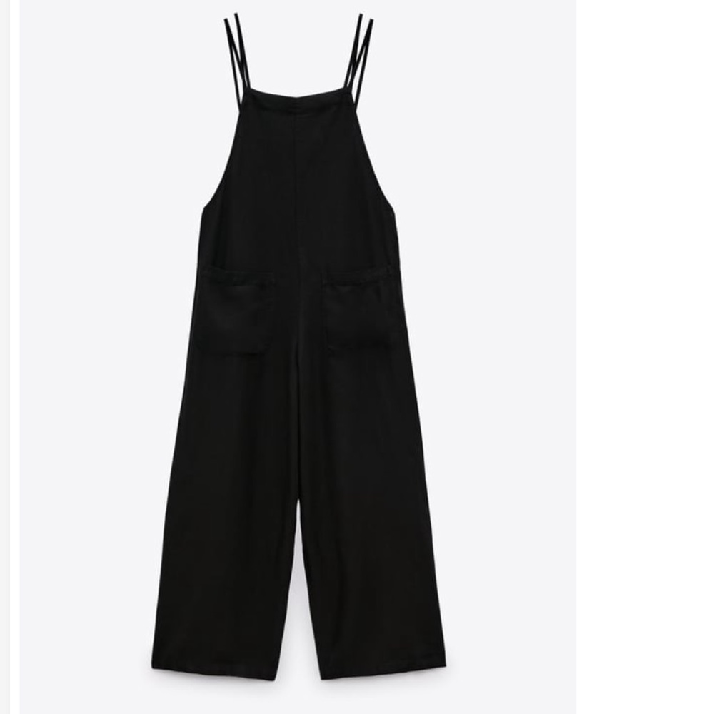 NWOT-Zara CROPPED LINEN BLEND JUMPSUIT